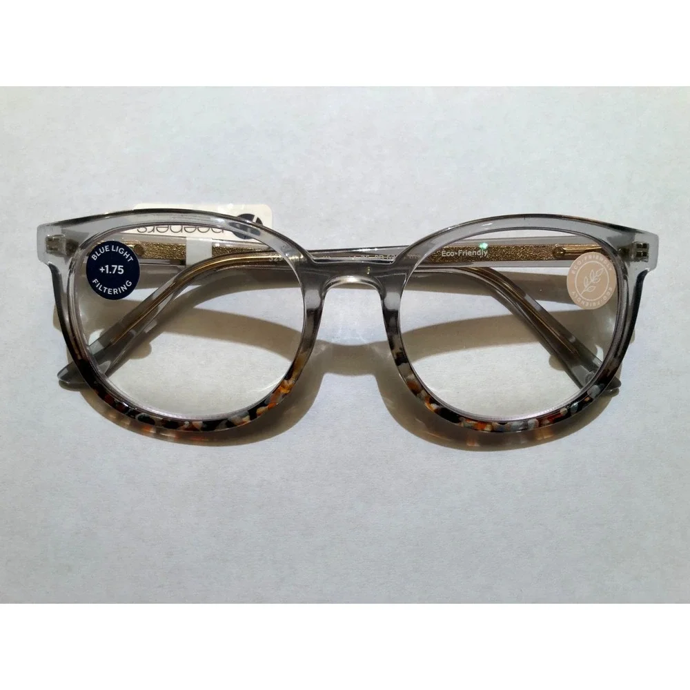 New Smoke & Tortoise Peepers Blue Light Blocking Reading Glasses +1.75